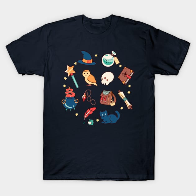 Wizard - DnD Class Pattern Series T-Shirt by Milmino